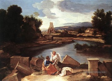 Saint Matthieu et l’ange classique peintre Nicolas Poussin Peinture à l'huile